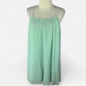 BCBGeneration Mint Green Pleated Spaghetti Strap Dress